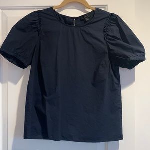 J. Crew Puff Sleeve Top Navy